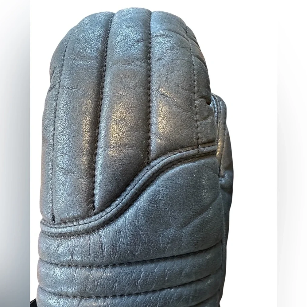 Gordini Ladies Medium Black Leather Ski Mittens Size M Winter Skiing Snow Gloves